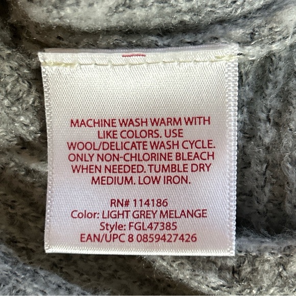 Faded Glory Gray Turtleneck Sweater Asymmetrical Size Large - Picture 7 of 11